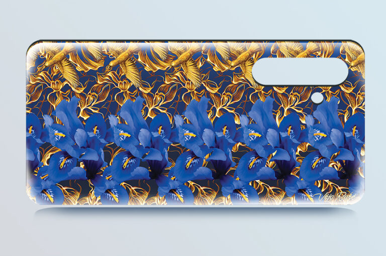 Blue Irises – 3D Stereogram Phone Case