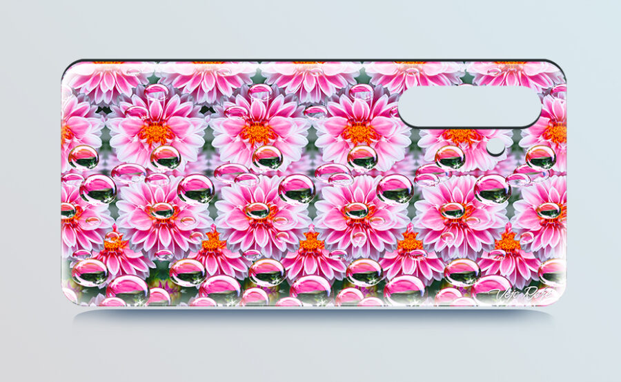 Pink dahlias 3d stereogram phone case 0