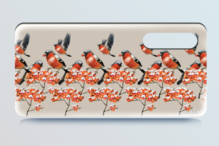 Bullfinches 3d stereogram phone case 0.jpg