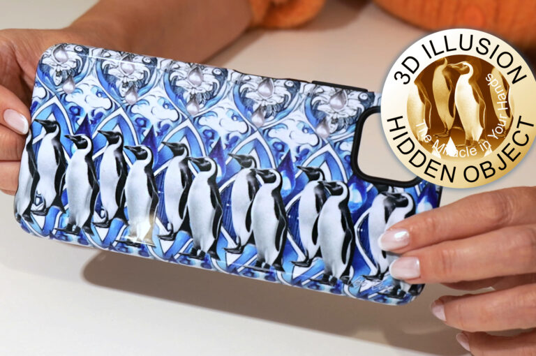 Penguins 3d stereogram phone case