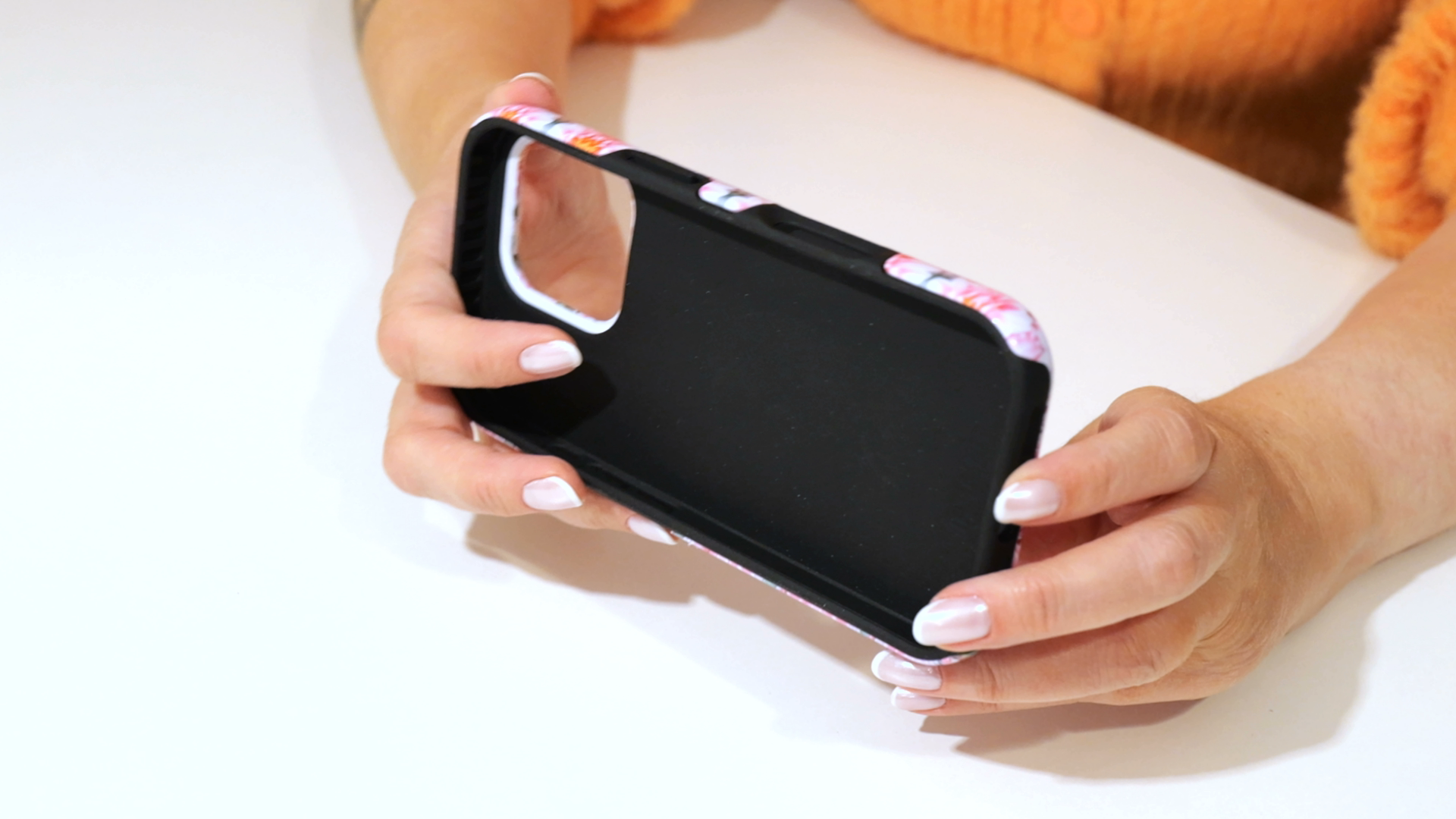 Pink dahlias 3d stereogram phone case