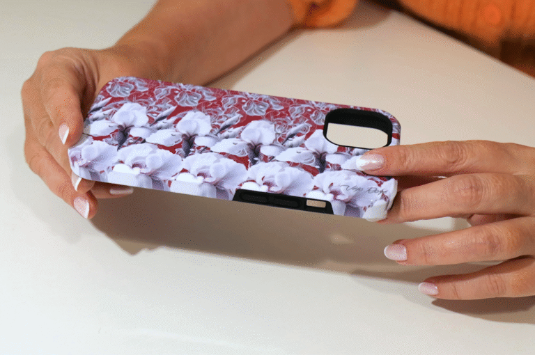 White irises 3d stereogram phone case