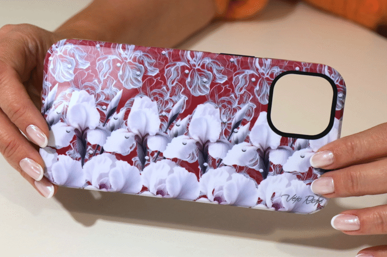 White irises 3d stereogram phone case