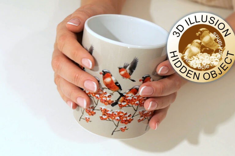 Bullfinches 3d autostereogram mug 1