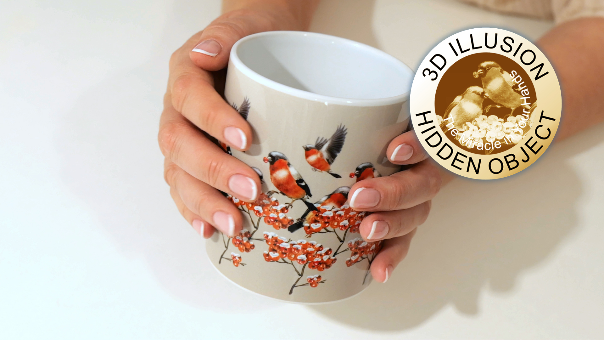 Bullfinches 3d autostereogram mug 1